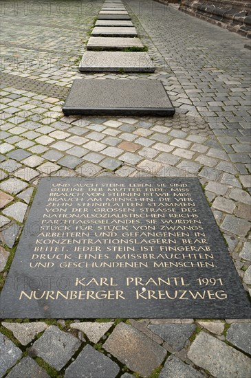 Memorial stones commemorating forced labourers during the Third Reich