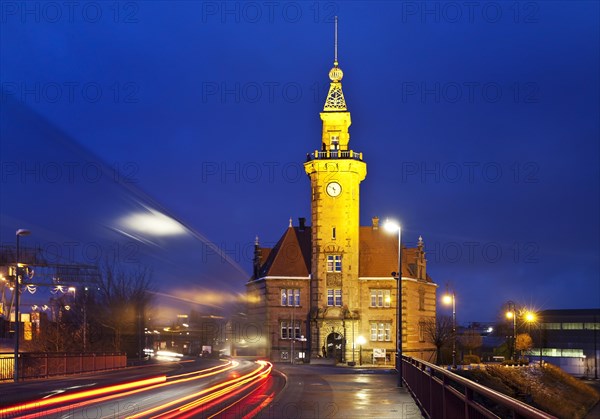 The old building of the port authority at the blue hour