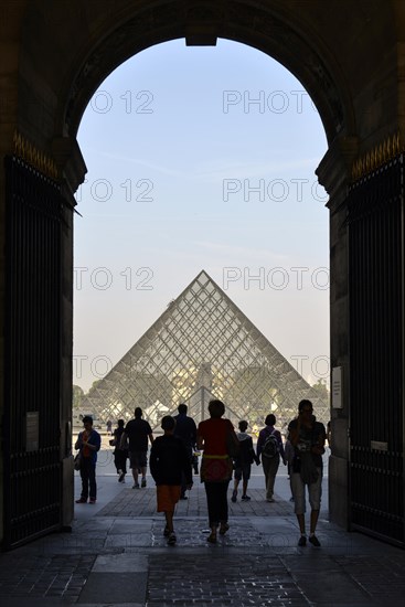 Glass pyramid in the courtyard of the Palais du Louvre