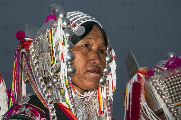 Traditionally dressed woman from the Akha people