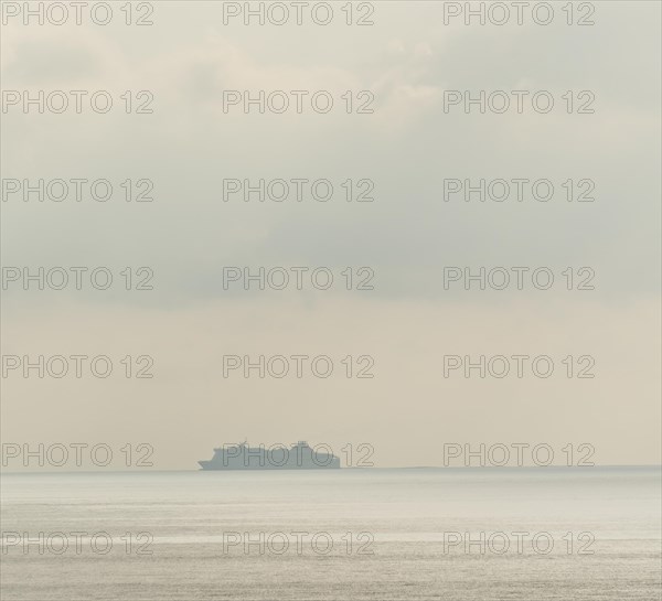 Tunisian ferry on the horizon