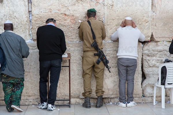 Prayer at the Wailing Wall in Jerusalem