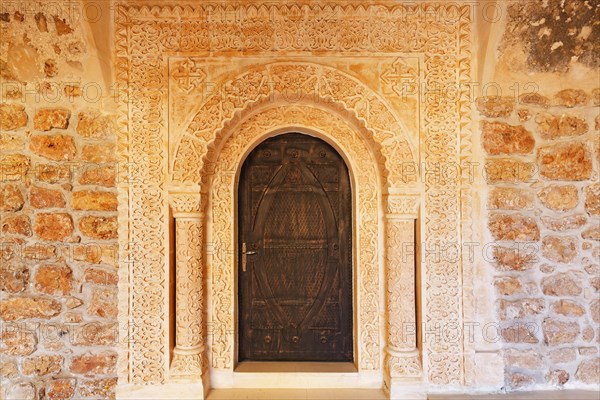 Door decorated with ornaments