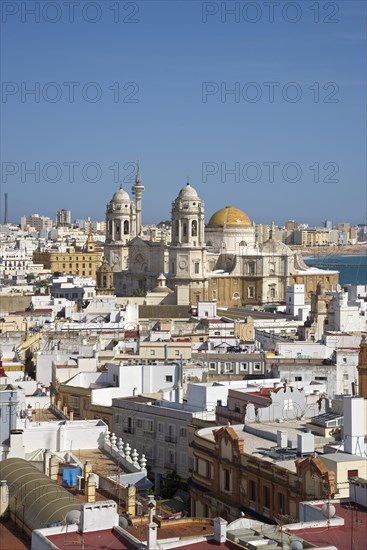 View from Torre Tavira tower to Cadiz Cathedral