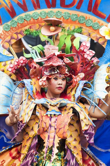 Elaborate costume at the Jember Fashion Festival