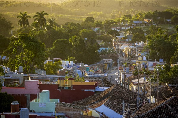 View from the bell tower of the church Convento de San Francisco de Asis onto the city