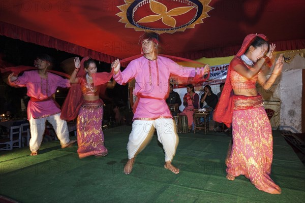 Dance group performing at the Pokhara Street Festival