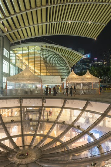 Ned Khan's Rain Oculus at the Marina Bay Sands shopping mall