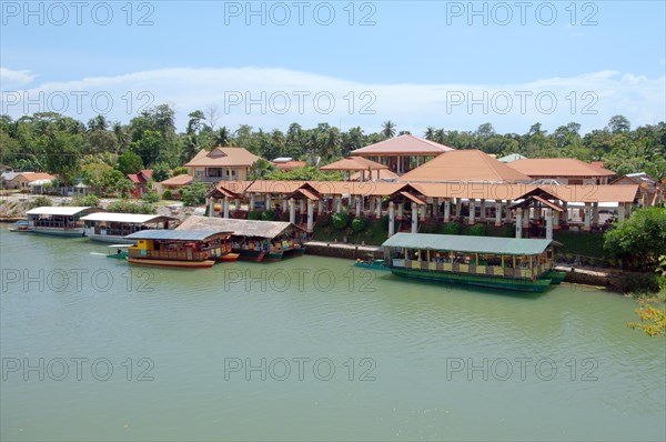 Pleasure crafts at the pier on the River Loboc