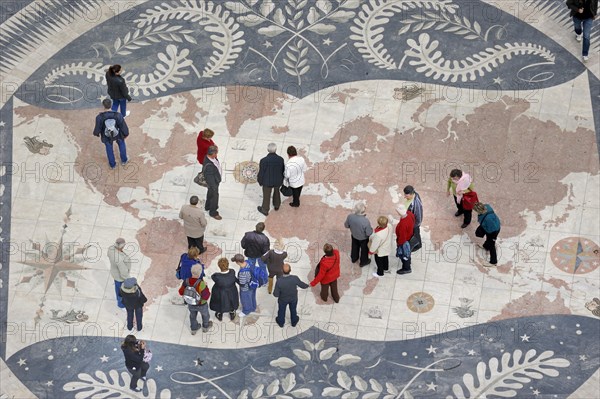 World map in the pavement in front of the Padrao dos Descobrimentos