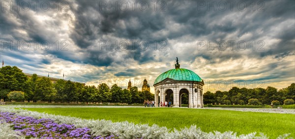 Hofgarten with the Temple of Diana and the Theatine Church