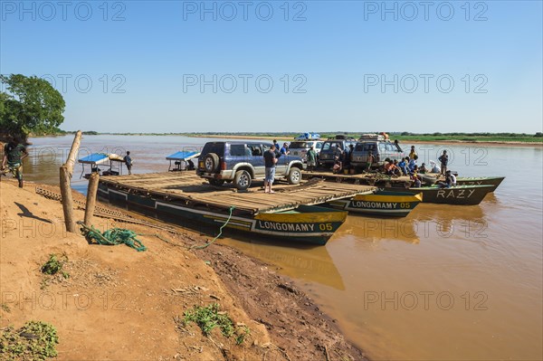 Four wheel drive car on a ferry