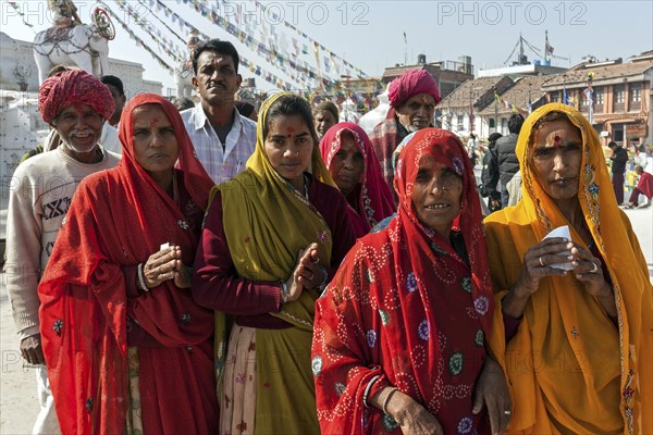 Indian pilgrims in the Boudhanath Stupa