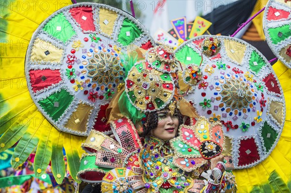 Elaborate costume at the Jember Fashion Festival