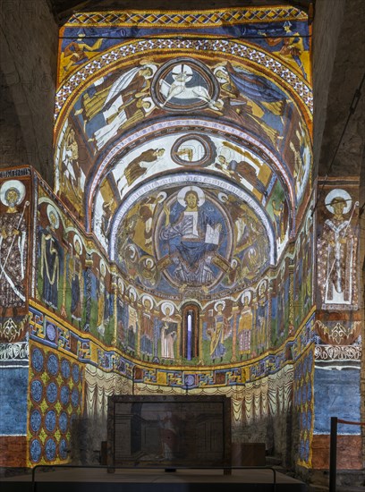 Projection of the frescoes in the Romanesque church of Sant Climent de Taull