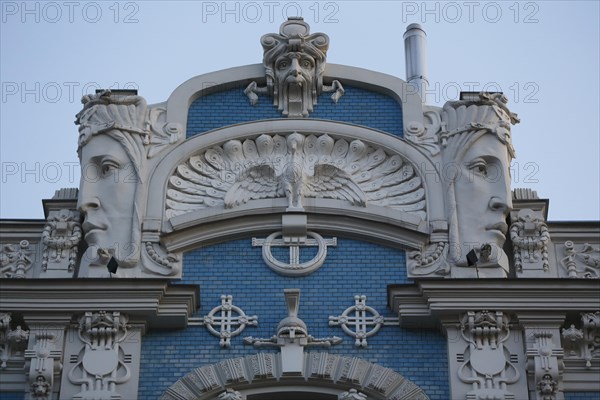 Art Nouveau facade of the house Eliza iela 10b or Elizabeth Street 10b