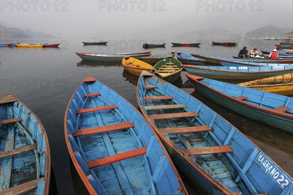 Colourful boats on Phewa Lake