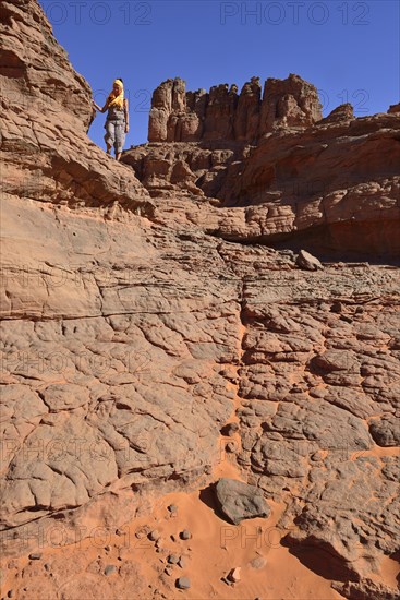 Woman hiking in Tin Merzouga