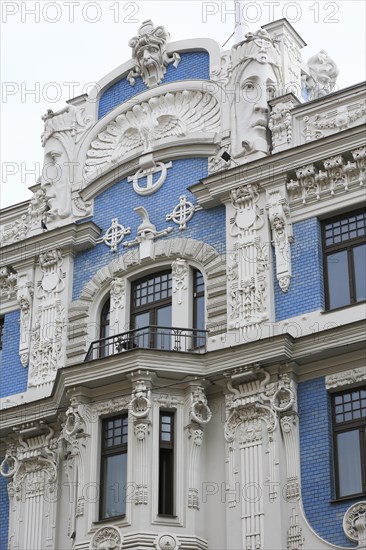Art Nouveau facade of the house Eliza iela 10b or Elizabeth Street 10b