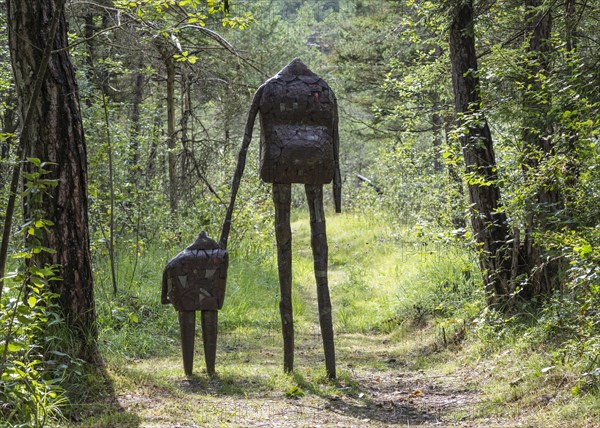 Metal sculpture ""Il Vecchio e il Bambino""