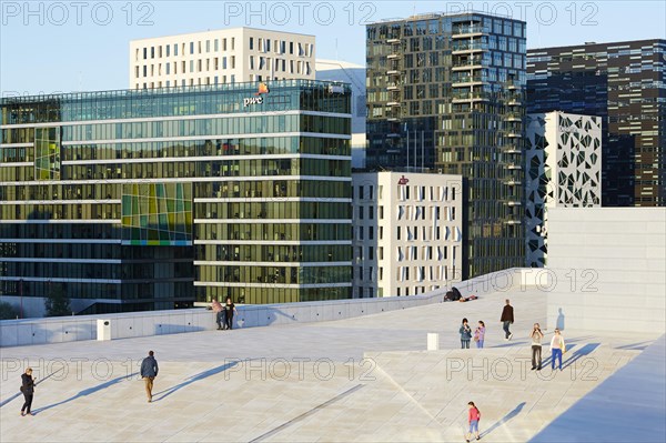 People on the roof of the Oslo Opera House