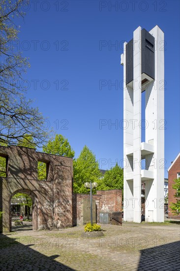 Detached bell tower and entrance portal of the old Trinity Church