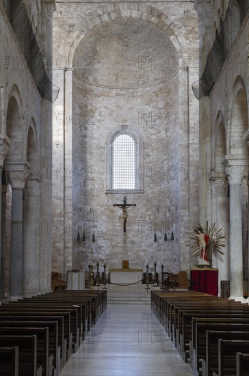 Nave of the upper church with transept and apse