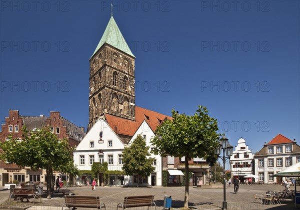 Historical market square with Church of St. Dionysius