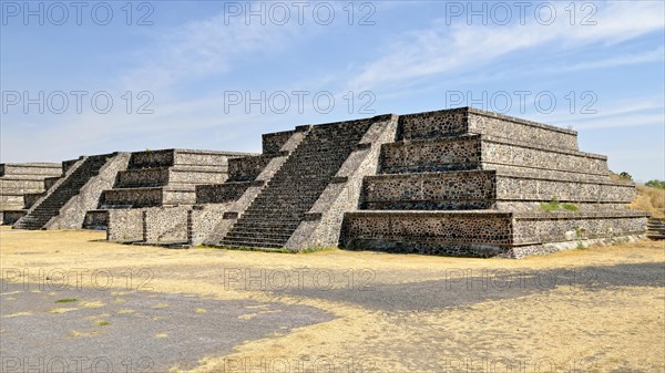 Step pyramids on the Plaza de la Luna