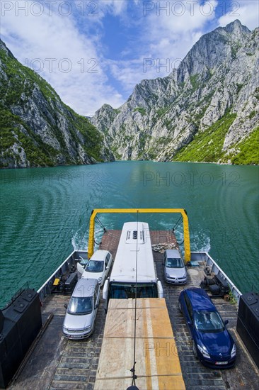 Car ferry on the Koman reservoir