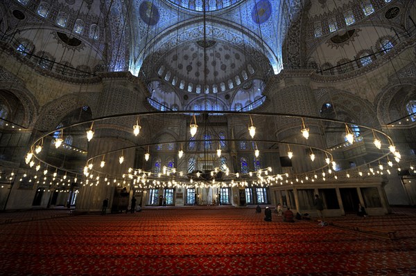 Prayer room with red carpet