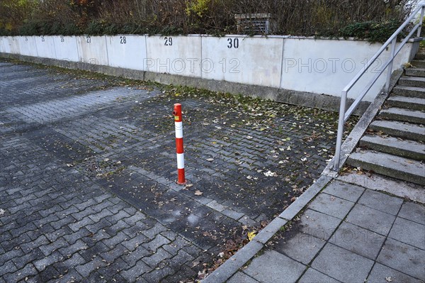Numbered car parking spaces in the satellite city of Neuperlach
