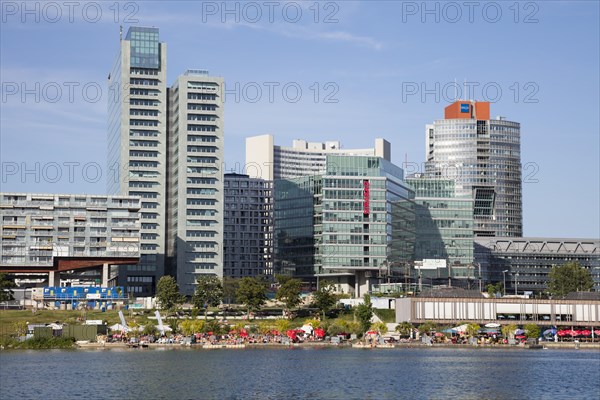 Skyscrapers on the banks of the Danube with Copa Beach