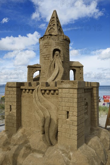 Sand sculpture of a castle