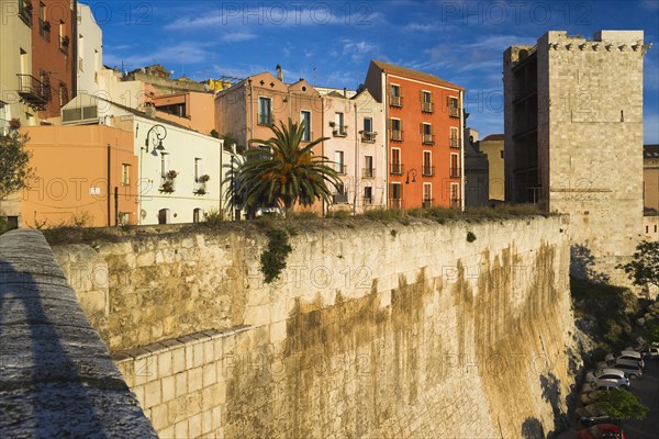 Evening light at Torre del Elefante in the Castello quarter of Casteddu