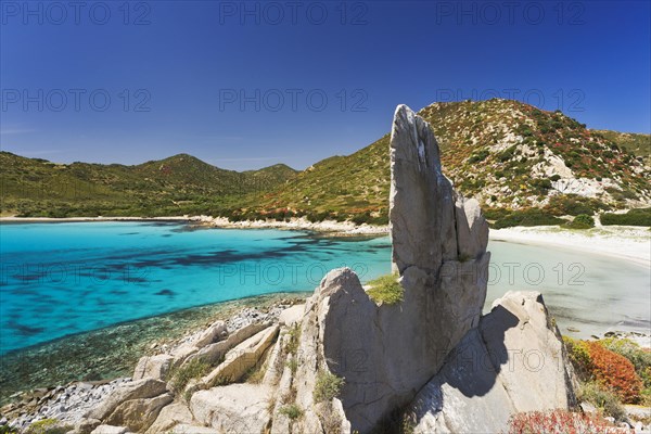 Granite pinnacle on the beach of Punta Molentis