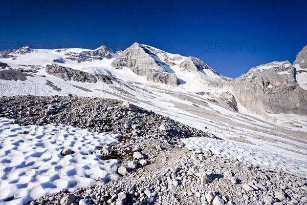 View on the way to the peak of Marmolada mountain