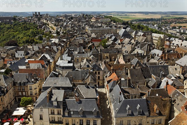 View of the historic district as seen from the southern tower of the westwork of Laon Cathedral