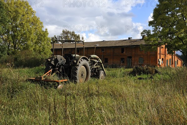 Old Fendt tractor from 1969 on a meadow