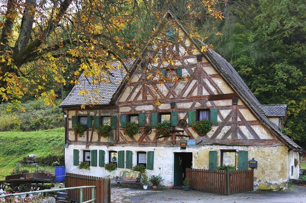 Old half-timbered Franconian farmhouse