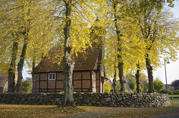 Half-timbered chapel in Gallin