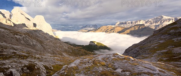 Fog near Marmolada Mountain