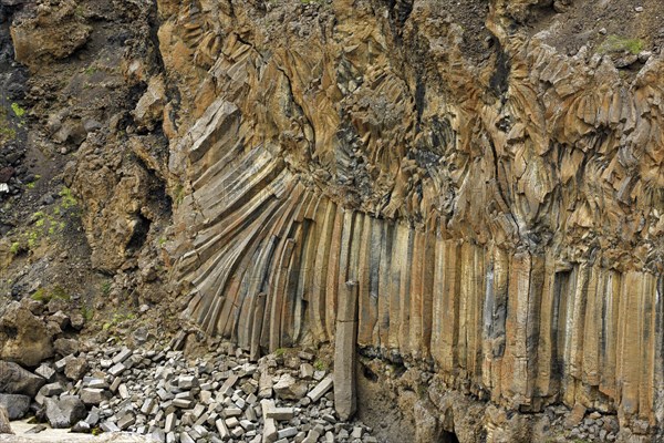 Basalt columns at the Aldeyjarfoss waterfall