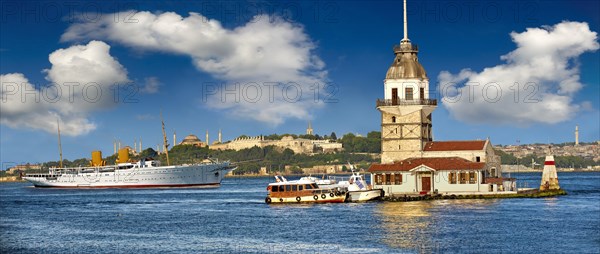 The Maiden's Tower Lighthouse at the mouth of the Bosphorus