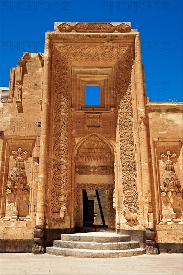 Entrance to the 18th century Ottoman architecture of the Ishak Pasha Palace