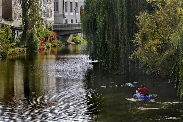 Paddler on the Altmuehl River