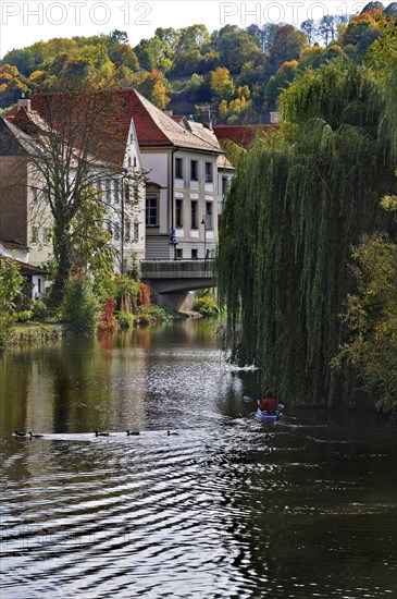 Paddler on the Altmuehl River