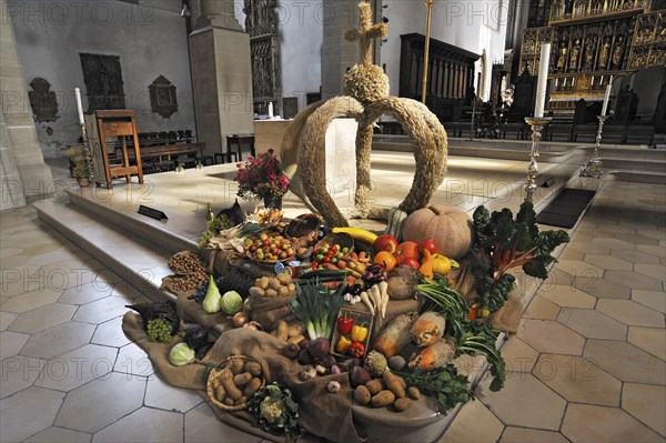 Harvest crown with fruit and vegetables in Eichstaett Cathedral
