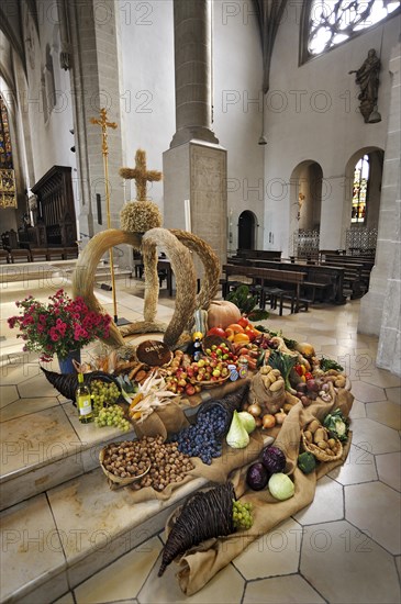 Harvest crown with fruit and vegetables in Eichstaett Cathedral