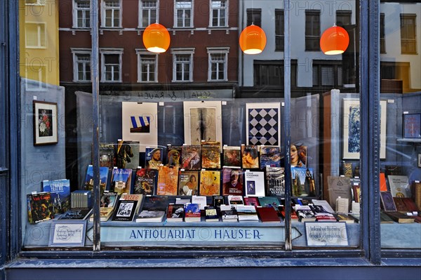 Shop window of an antiquarian bookshop